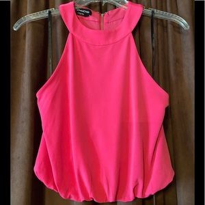 bebe Hot Pink Halter Neck Women's Top